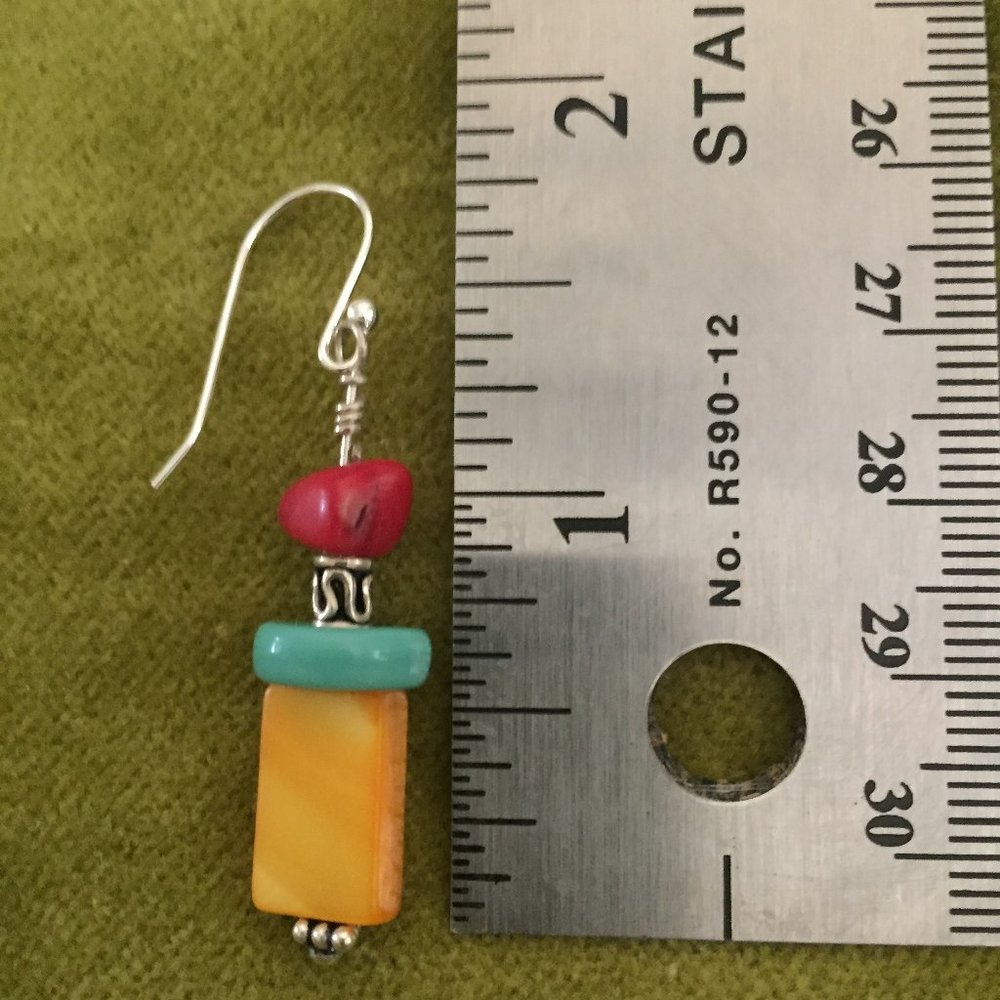 925 SS Organic Style Dangle Earrings - Picture 4 of 5